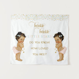 Twinkle Little Star Baby Twin Girls Ethnic Tapestry