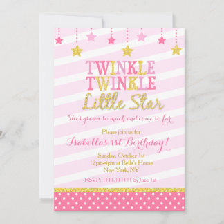 Twinkle Little Star Birthday Invitation