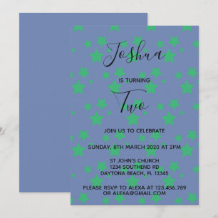 Twinkle Little Star birthday invitation Green