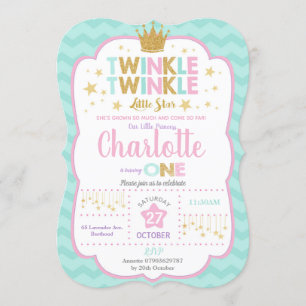 Twinkle Little Star Birthday Party Invitation Girl