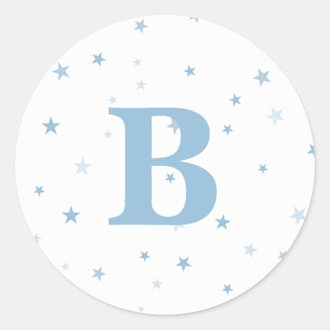 Twinkle Little Star Blue Baby Boy Classic Round Sticker (Front)