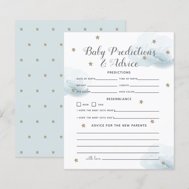Twinkle Little Star Blue Baby Predictions & Advice (Front/Back)