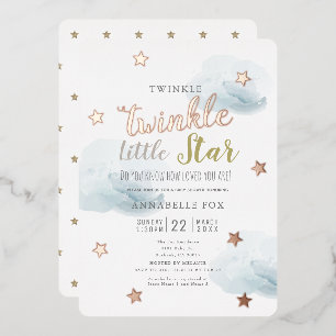 Twinkle Little Star Blue Clouds Baby Shower