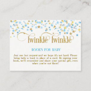 Twinkle Little Star Blue Gold Book Request Card