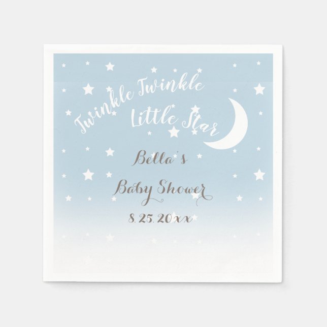 Twinkle Little Star Blue Paper Napkins (Front)