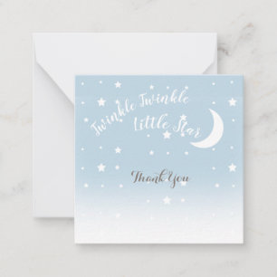 Twinkle little star blue thank you note card