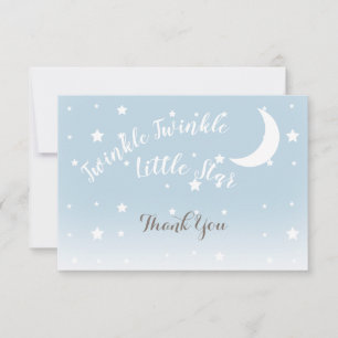 Twinkle little star blue thank you notecards