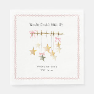 Twinkle Little Star Boho Bows Baby Shower Napkin