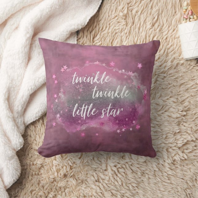 Twinkle Little Star | Bold Magenta Pink Mint Green Cushion (Blanket)