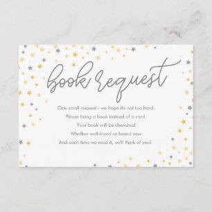 Twinkle Little Star Book Request Card   Grey