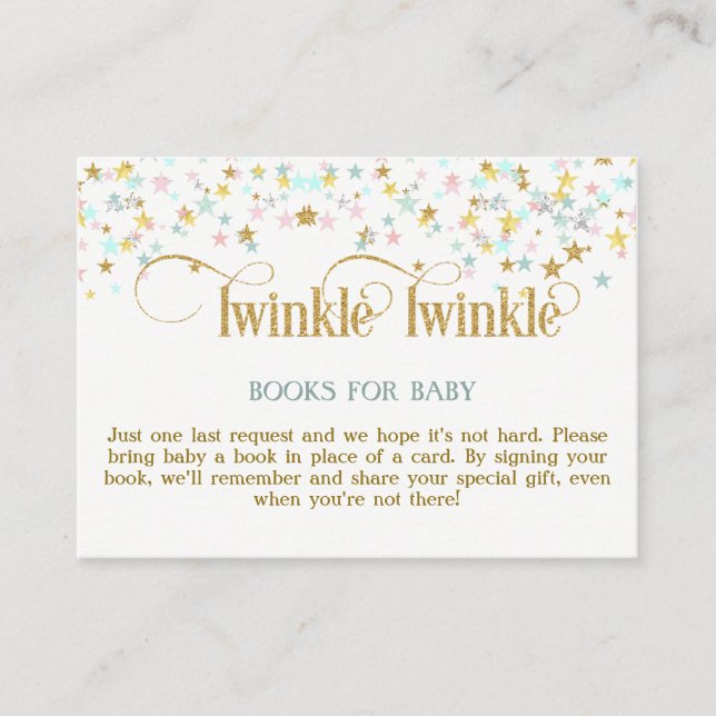 Twinkle Little Star Books for Baby Request Card (Front)