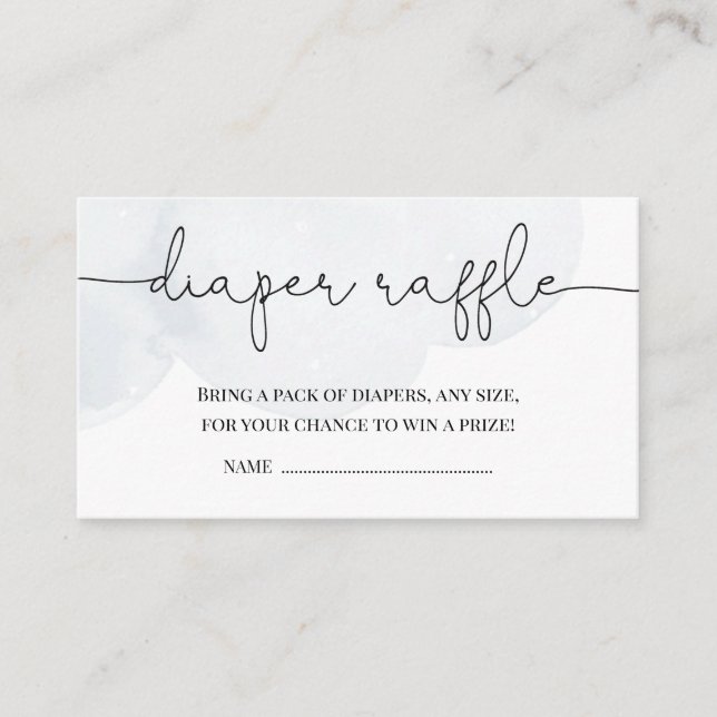  Twinkle Little Star Boy Baby Shower Diaper Raffle Enclosure Card (Front)