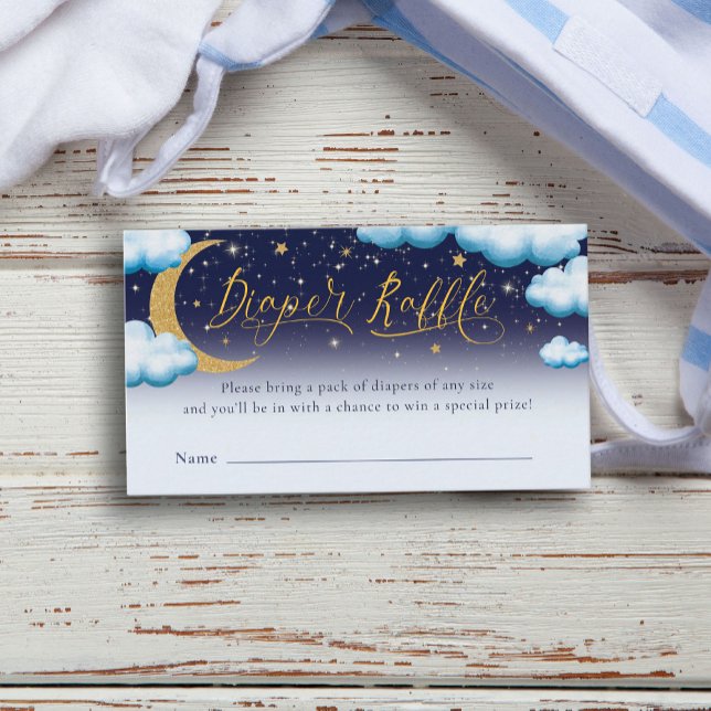 Twinkle Little Star Boy Baby Shower Diaper Raffle Enclosure Card (Creator Uploaded)