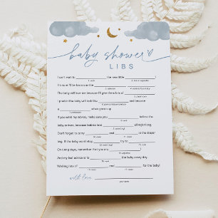 Twinkle Little Star Boy Baby Shower Libs Game Card