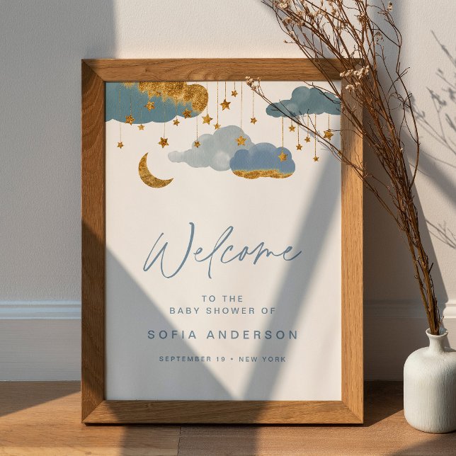 Twinkle Little Star Boy Baby Shower Welcome Poster (Creator Uploaded)
