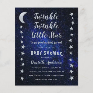 Twinkle Little Star Budget Baby Shower Invitation
