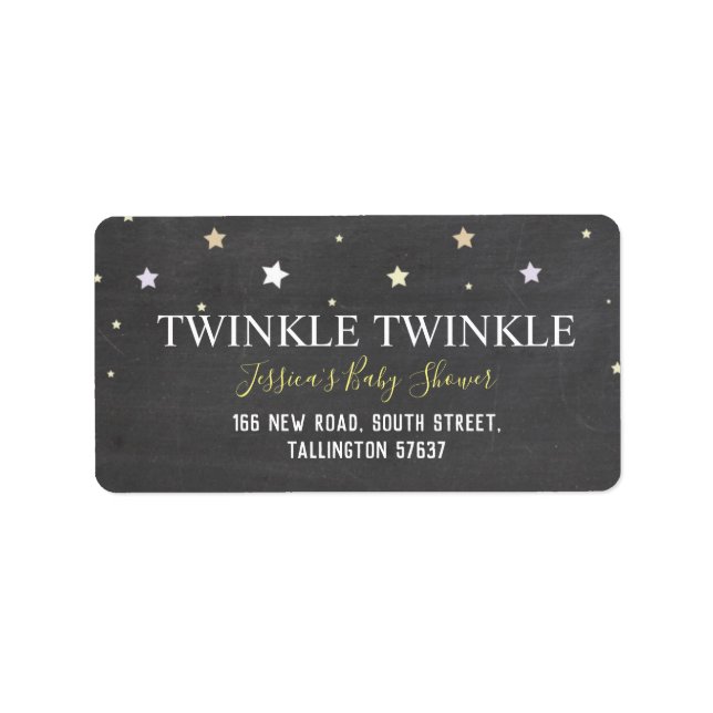 Twinkle Little Star Chalk Baby Address Labels (Front)