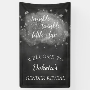 Twinkle Little Star Charcoal Grey and Silver Banner