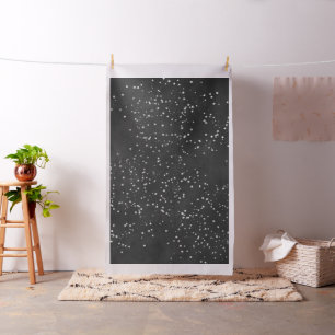 Twinkle Little Star   Charcoal Grey and Silver Fabric