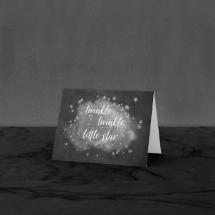 Twinkle Little Star   Charcoal Grey and Silver Thank You Card