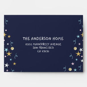 Twinkle Little Star Confetti & Blue Baby Shower Envelopes