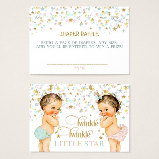 Twinkle Little Star Diaper Raffle Vintage Baby Business Card
