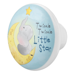 Twinkle Little Star Elephant Ceramic Knob