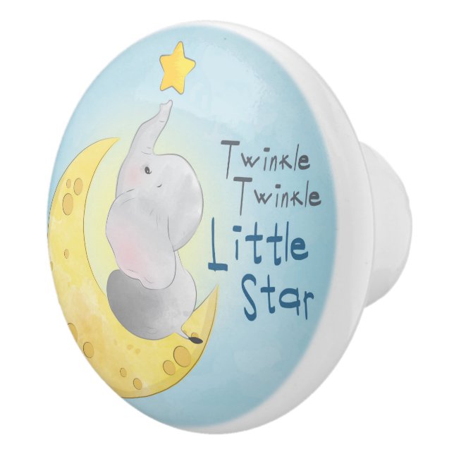Twinkle Little Star Elephant Ceramic Knob (Right)