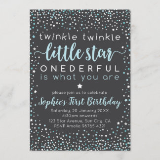 Twinkle Little Star | First Birthday Invitation