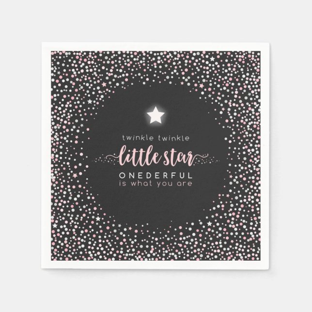 Twinkle Little Star First Birthday Napkin (Front)