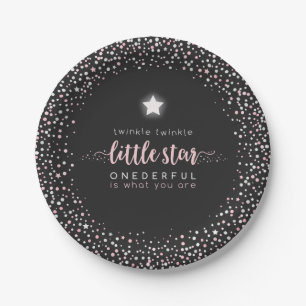 Twinkle Little Star First Birthday Paper Plate