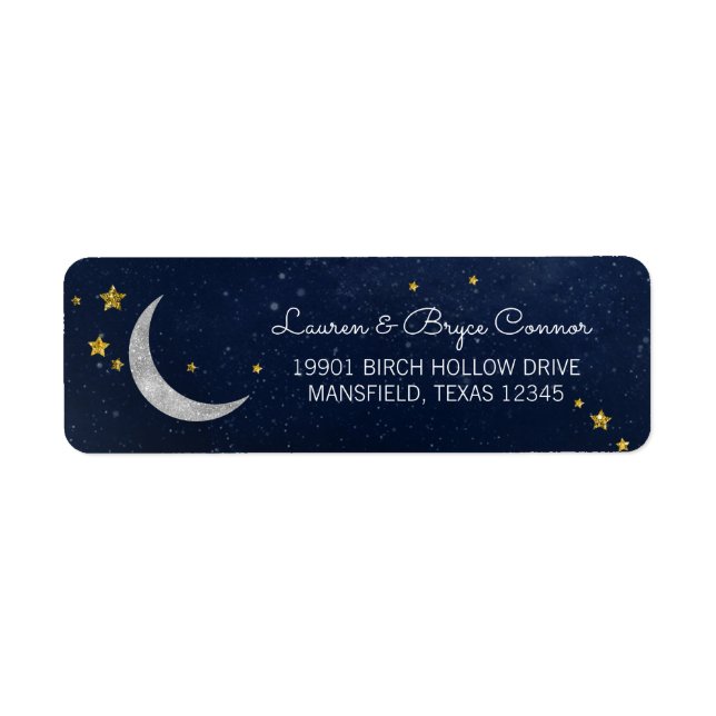 Twinkle Little Star Galaxy & Moon Return Address (Front)