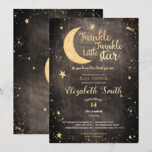 Twinkle little star gender neutral babyshower invitation