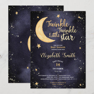 Twinkle little star gender neutral babyshower invitation