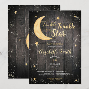 Twinkle little star gender neutral babyshower invitation