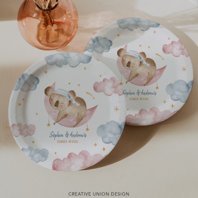 Twinkle Little Star Gender Reveal Paper Plates (Creator Uploaded)