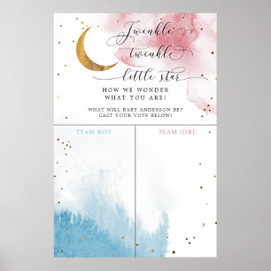 Twinkle Little Star Gender Reveal Voting Sign
