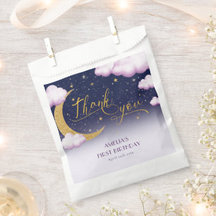Twinkle Little Star Girl First Birthday Thank You Favour Bags