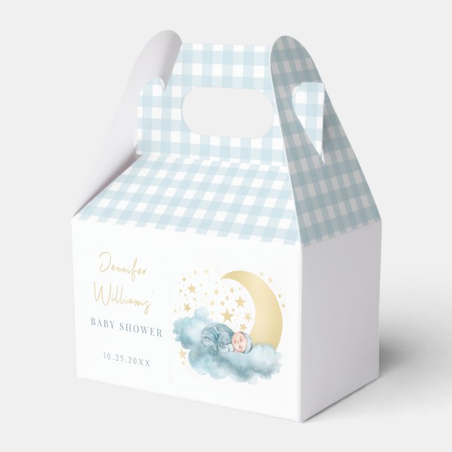 Twinkle little star gold baby boy shower favour bo favour box (Front Side)