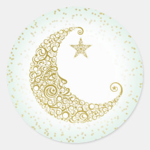Twinkle Little Star Gold Moon Sticker Mint