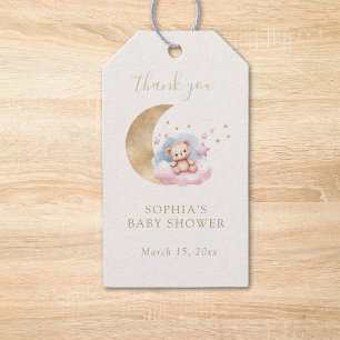 Twinkle Little Star Gold Moon Thank You Favor Gift Tags