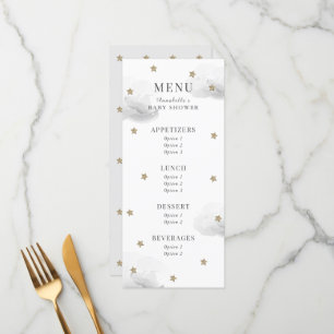 Twinkle Little Star Grey Baby Shower Menu