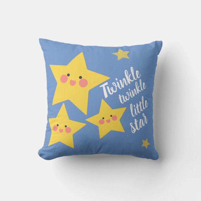 Twinkle Little Star Happy Yellow Stars Cushion (Front)