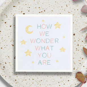 Twinkle Little Star How We Wonder Gender Reveal Napkin