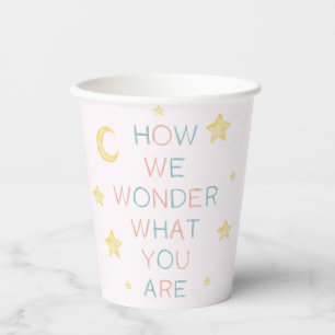 Twinkle Little Star How We Wonder Gender Reveal Paper Cups