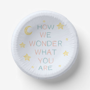 Twinkle Little Star How We Wonder Gender Reveal Paper Plate