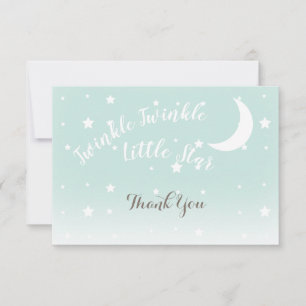Twinkle little star mint thank you note cards