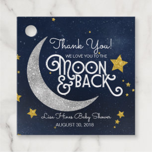 Twinkle Little Star Moon & Back Thank You Favour Tags