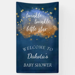 Twinkle Little Star   Navy Blue Copper Gold Dust Banner