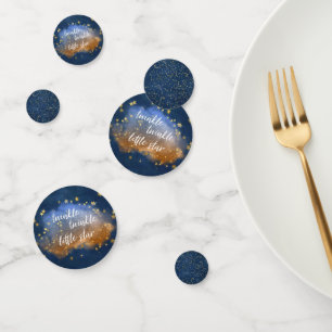 Twinkle Little Star   Navy Blue Copper Gold Dust Confetti